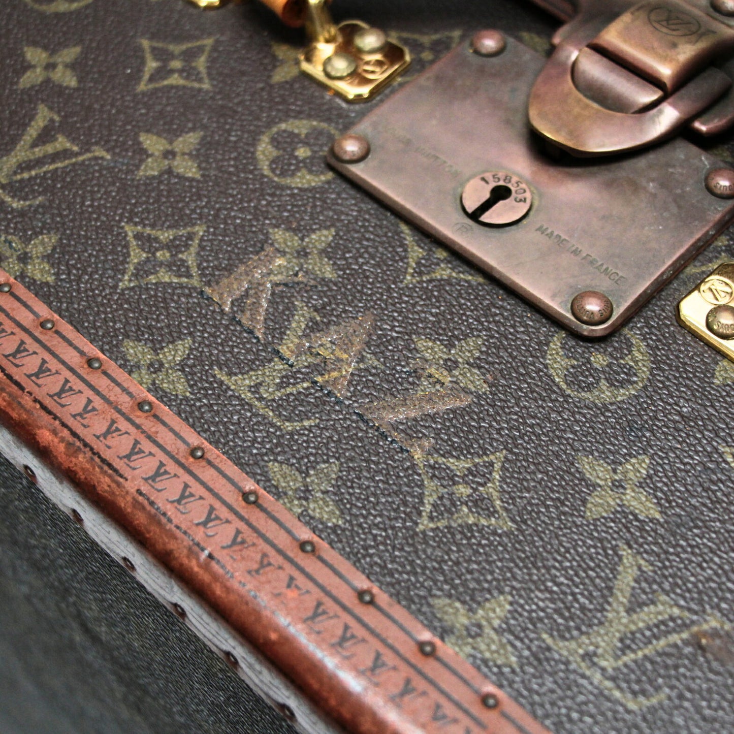 Louis Vuitton Alzer 60 Monogram Trunk Case Brown