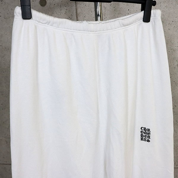 CHROME HEARTS Y NOT Embroidered White Cotton Sweatpants Size M