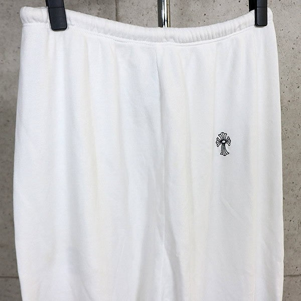 CHROME HEARTS Y NOT Embroidered White Cotton Sweatpants Size M