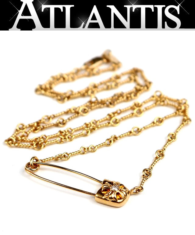 CHROME HEARTS 22K 1P Diamond Necklace Gold Size ONE SIZE
