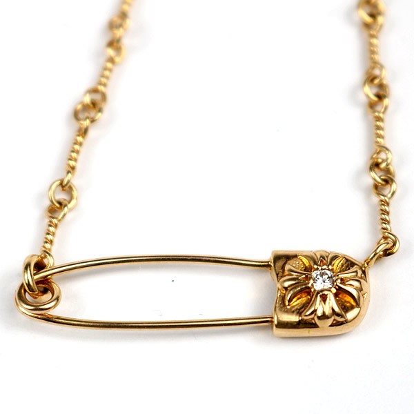 CHROME HEARTS 22K 1P Diamond Necklace Gold Size ONE SIZE