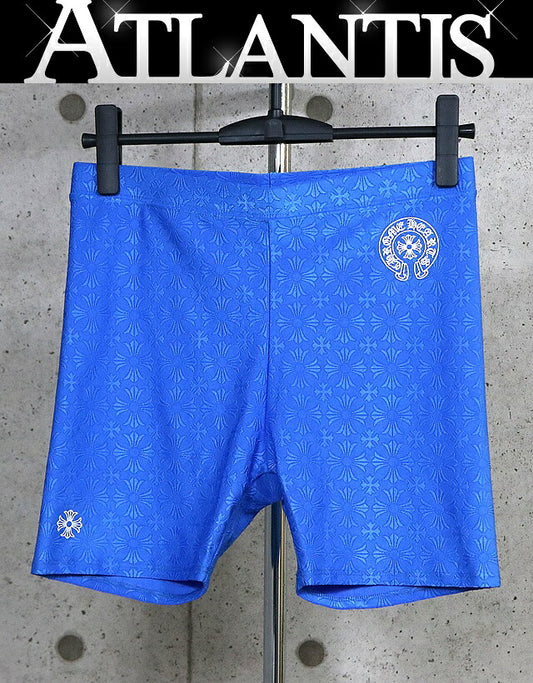 CHROME HEARTS CH Plus All Over Print Yoga Shorts Blue Size M