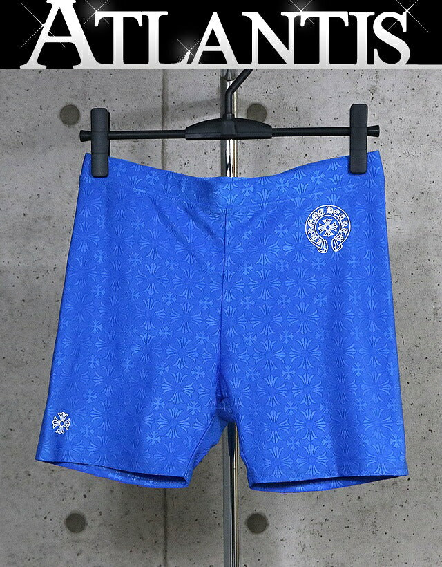 CHROME HEARTS CH Plus All Over Print Yoga Shorts Blue Size M
