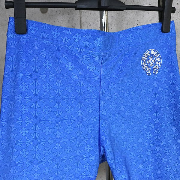 CHROME HEARTS CH Plus All Over Print Yoga Shorts Blue Size M