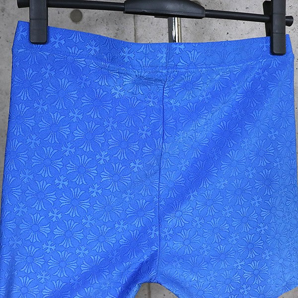 CHROME HEARTS CH Plus All Over Print Yoga Shorts Blue Size M