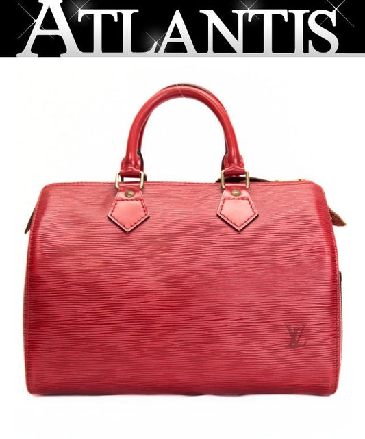LOUIS VUITTON Speedy 25 Epi Leather Bag Red Size ONE SIZE