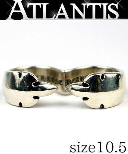 CHROME HEARTS Flare Knee Knuckle Silver Ring Size ONE SIZE
