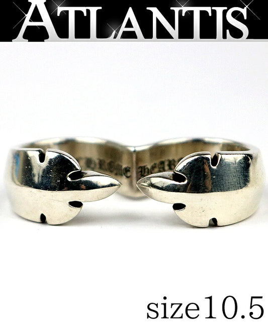 CHROME HEARTS Flare Knee Knuckle Silver Ring Size ONE SIZE