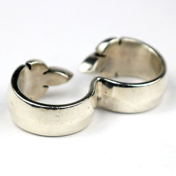 CHROME HEARTS Flare Knee Knuckle Silver Ring Size ONE SIZE