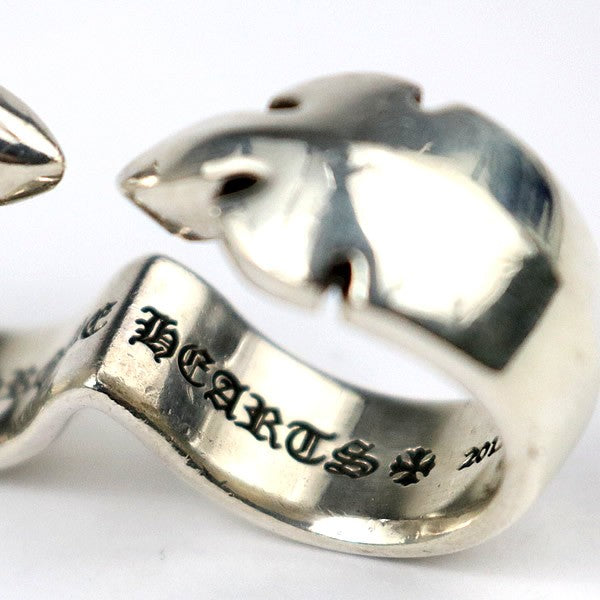 CHROME HEARTS Flare Knee Knuckle Silver Ring Size ONE SIZE