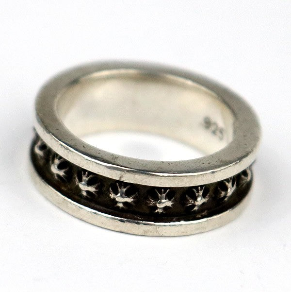 CHROME HEARTS Mini CH Plus Band Silver Ring Size ONE SIZE