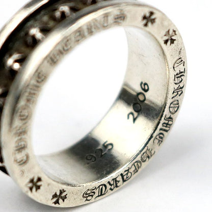 CHROME HEARTS Mini CH Plus Band Silver Ring Size ONE SIZE
