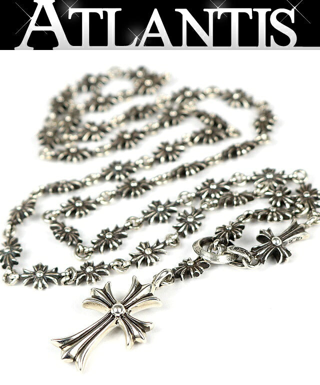 CHROME HEARTS Tiny Fat Cross Necklace Silver Size ONE SIZE