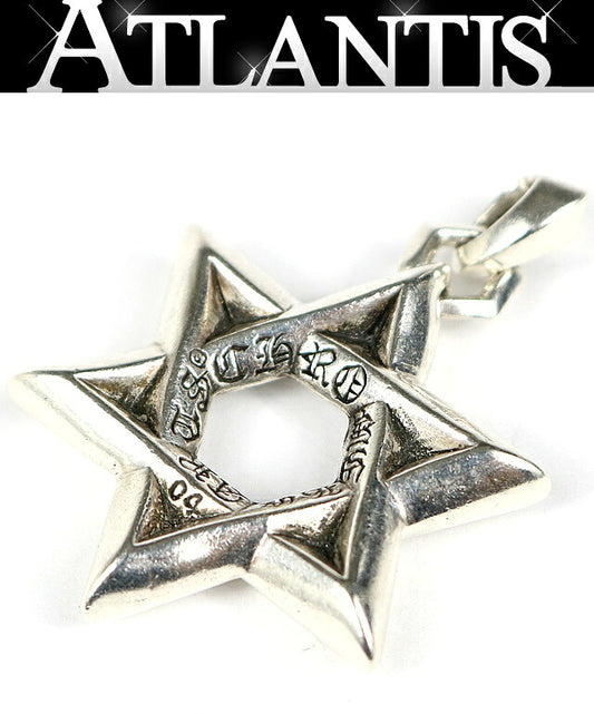 CHROME HEARTS Large David Star Silver 925 Pendant Size ONE SIZE