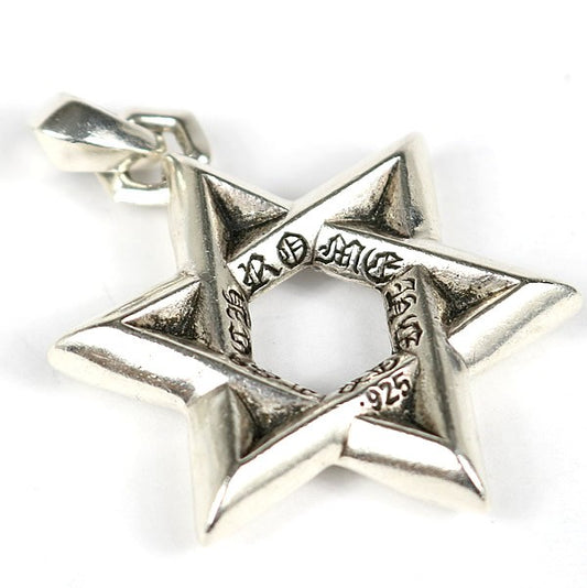 CHROME HEARTS Large David Star Silver 925 Pendant Size ONE SIZE