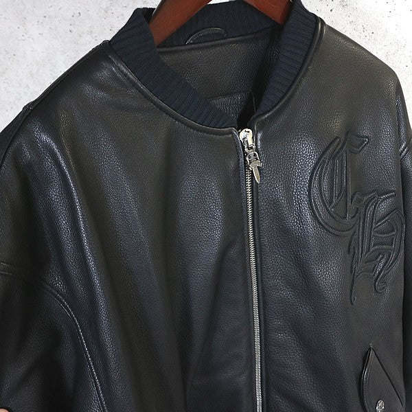 CHROME HEARTS ON TARGET CH Patch Leather Jacket Black Size L