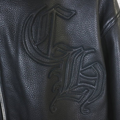 CHROME HEARTS ON TARGET CH Patch Leather Jacket Black Size L