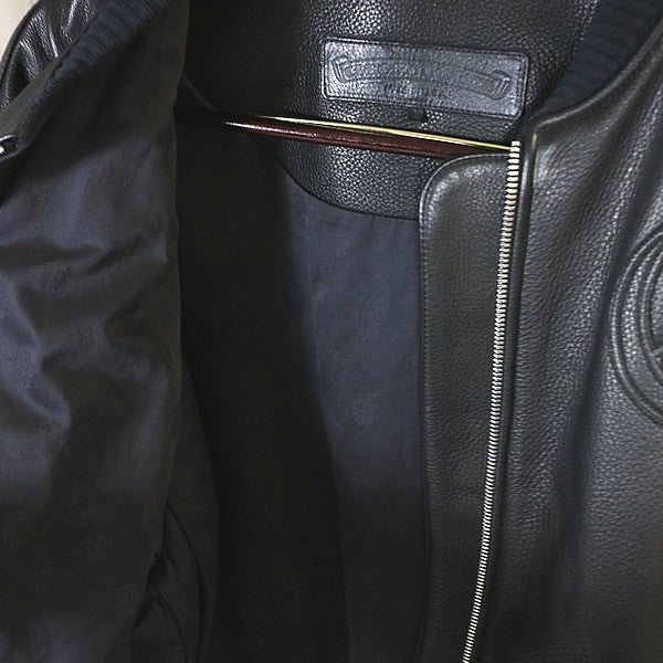 CHROME HEARTS ON TARGET CH Patch Leather Jacket Black Size L
