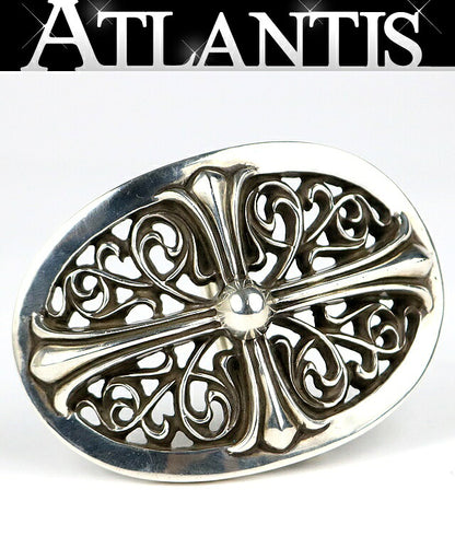 CHROME HEARTS Classic Oval Cross Silver Buckle