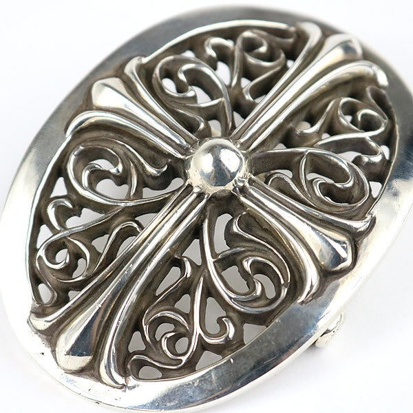CHROME HEARTS Classic Oval Cross Silver Buckle