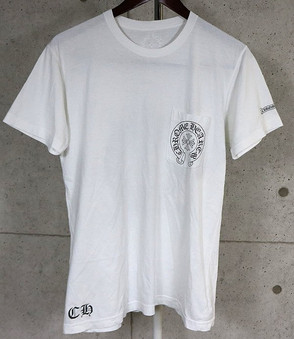 CHROME HEARTS Horseshoe CH Cross Long T-Shirt White Size M