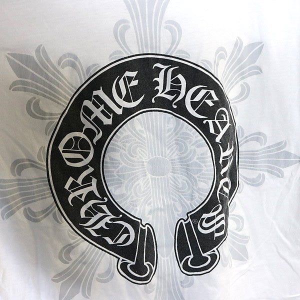 CHROME HEARTS Horseshoe CH Cross Long T-Shirt White Size M