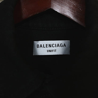 BALENCIAGA BB Logo Long Sleeve Shirt Black Size XS
