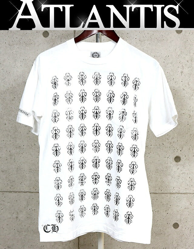 CHROME HEARTS Vine Dagger Print T-Shirt White Size M