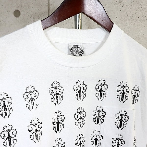CHROME HEARTS Vine Dagger Print T-Shirt White Size M