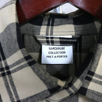 VETEMENTS Oversized Cotton Check Shirt Beige Size XS
