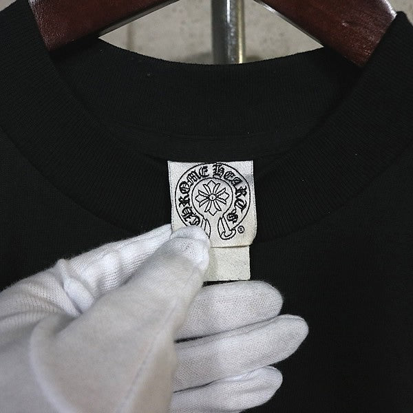 CHROME HEARTS Vintage Cemetery Cross T-Shirt Black Size S