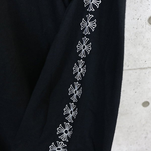 CHROME HEARTS Sleeve CH Plus Print T-Shirt Black Size XL