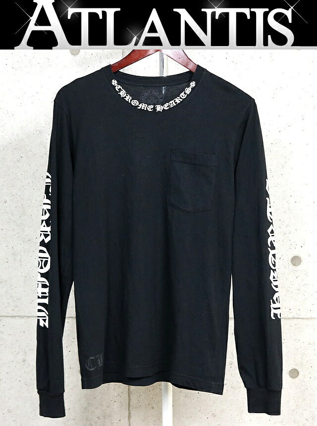 CHROME HEARTS Old English Neck Logo T-Shirt Black Size M