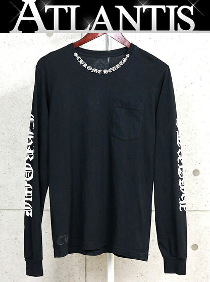 CHROME HEARTS Old English Neck Logo T-Shirt Black Size M