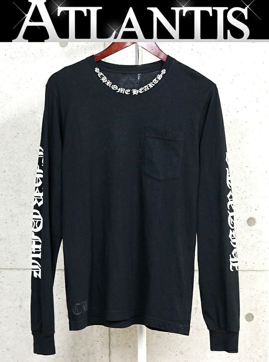 CHROME HEARTS Old English Neck Logo T-Shirt Black Size M