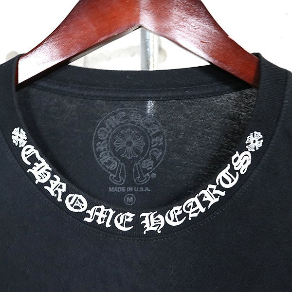 CHROME HEARTS Old English Neck Logo T-Shirt Black Size M