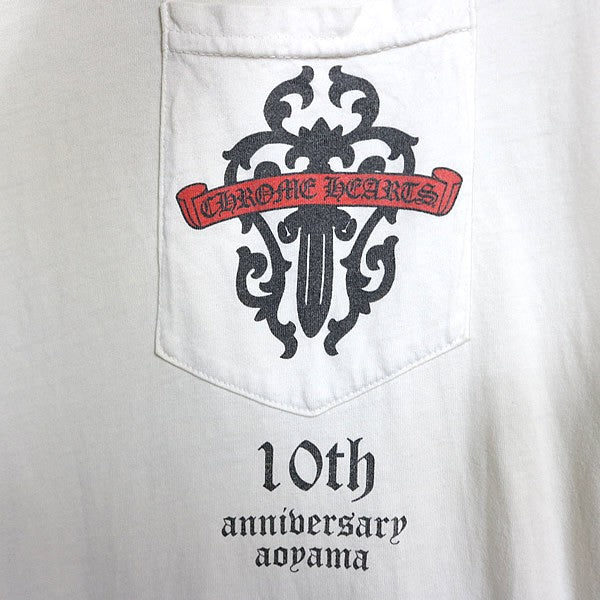 CHROME HEARTS Aoyama 10th Anniversary T-Shirt White Size M