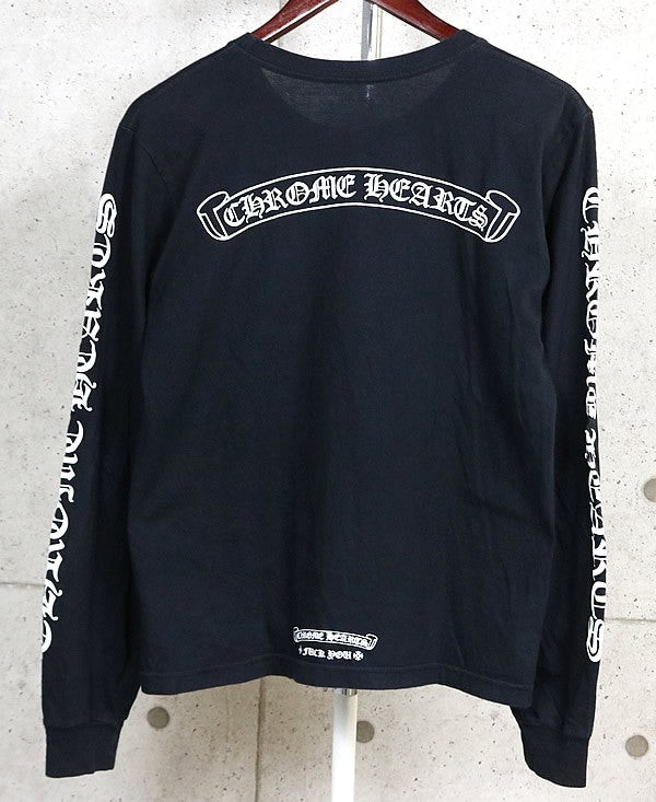 CHROME HEARTS Scroll Label FUCK YOU T-Shirt Black Size S