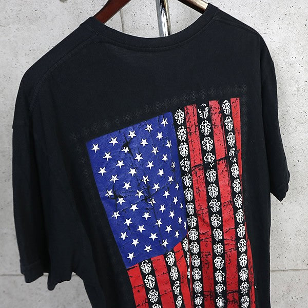 CHROME HEARTS American Flag Print T-Shirt Black Size XL