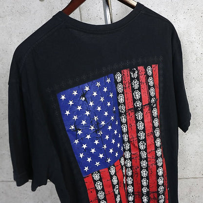 CHROME HEARTS American Flag Print T-Shirt Black Size XL