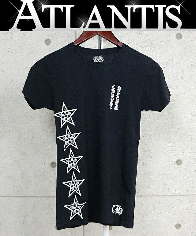 CHROME HEARTS T-Bar Star Print Pocket T-Shirt Black Size S