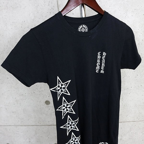 CHROME HEARTS T-Bar Star Print Pocket T-Shirt Black Size S