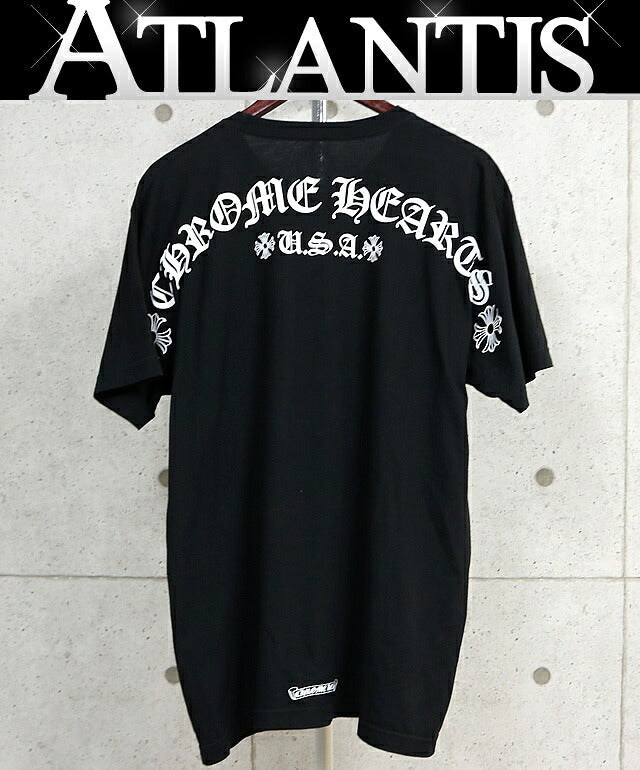 CHROME HEARTS Arch Logo Print Pocket T-Shirt Black Size XL