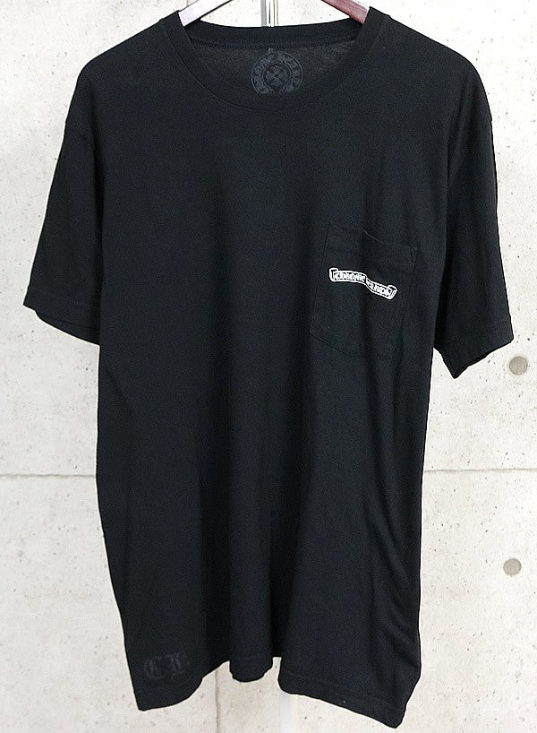 CHROME HEARTS Arch Logo Print Pocket T-Shirt Black Size XL