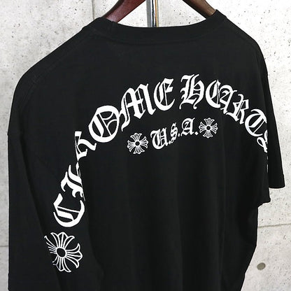 CHROME HEARTS Arch Logo Print Pocket T-Shirt Black Size XL
