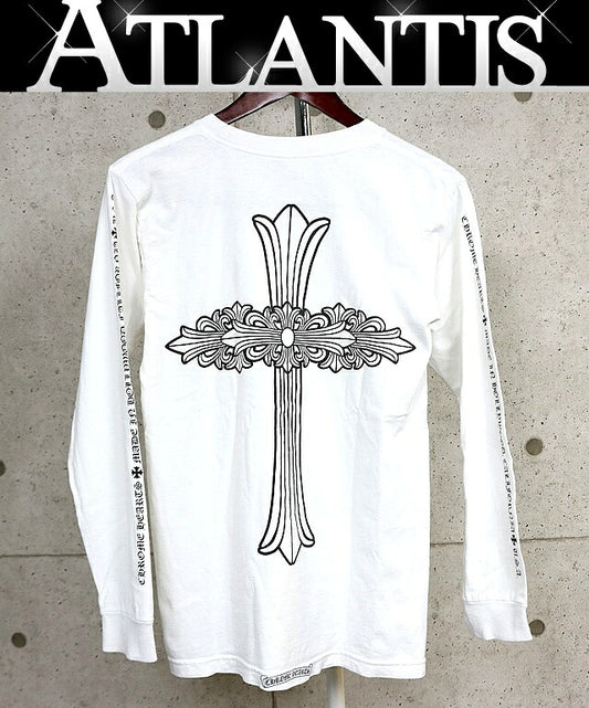 CHROME HEARTS Vintage Floral Cross Pocket Tee White Size S