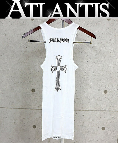 CHROME HEARTS T-Bar FUCK YOU Large Cross Top White Size S