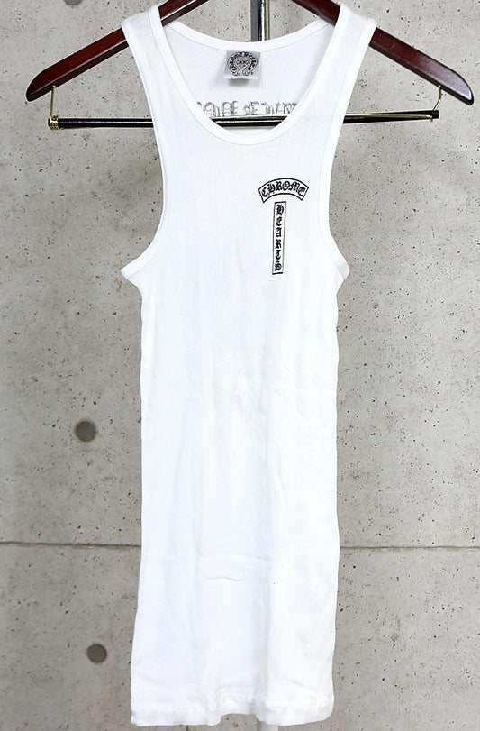 CHROME HEARTS T-Bar FUCK YOU Large Cross Top White Size S