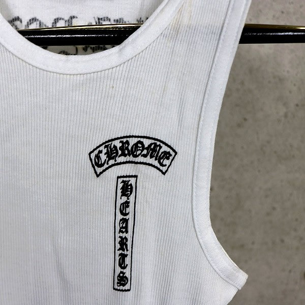 CHROME HEARTS T-Bar FUCK YOU Large Cross Top White Size S