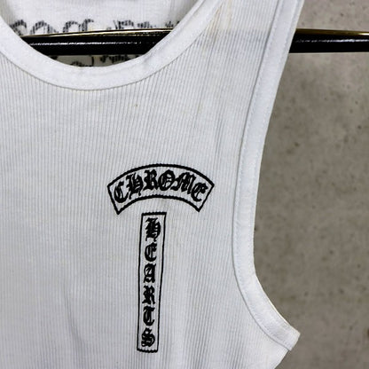 CHROME HEARTS T-Bar FUCK YOU Large Cross Top White Size S
